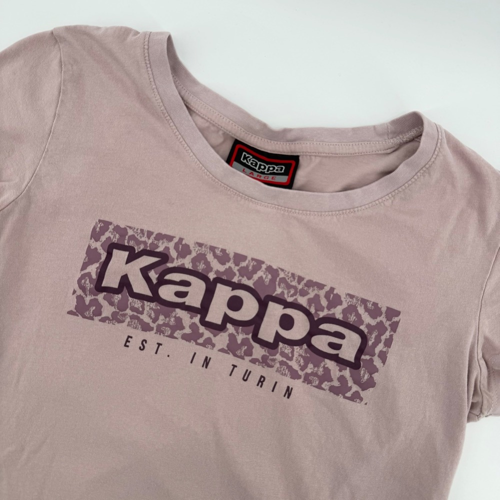 Kappa Women Mauve Pink Short Sleeve T Shirt Logo Graphic Size Large